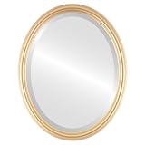 Oval Beveled Wall Mirror for Home Decor - Saratoga Style - Gold Spray - 18x22 Outside Dimensions