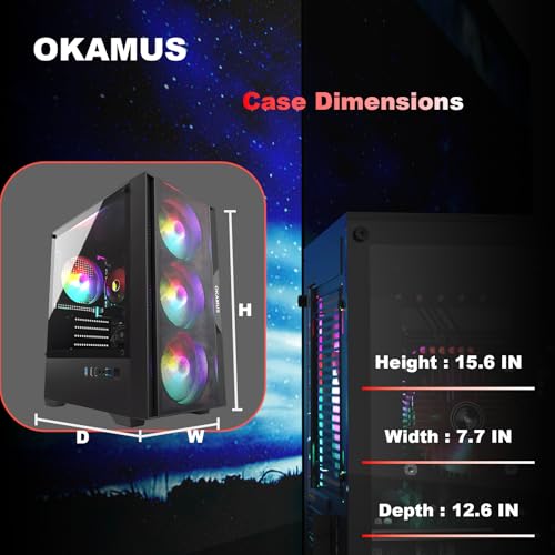Image of Gaming PC, i5 CPU Up to 3.6GHz, Integrated Graphics, 256 GB M.2, 8 GB RAM Pre-Built Computer, RGB Fans x 4, Win 11 Home,WiFi 6 + BT 5.3, 400W PSU (i5 CPU+256GB+8GB)