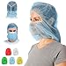 100 Pack Polypropylene Hooded Caps. Blue Non Woven Hoods with elastic closure. Disposable Bouffant Hoods. Unisex Hair Covers for food service, medical use. Breathable, Lightweight. One size.