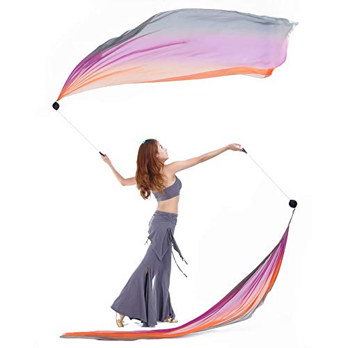 Danza del vientre Poi streamer de seda para lucir en espectáculos y escenarios