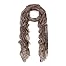 Unique Viscose Vintage 18th Century City Print Frayed End Scarf, Taupe
