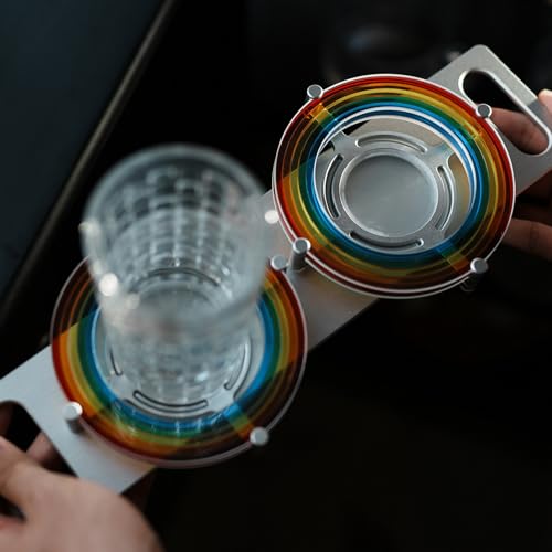 Zestaw podkładek akrylowych z aluminiową tacą i wygodnymi podwójnymi uchwytami do dekoracji domu i biura – idealny na święta i specjalne okazje