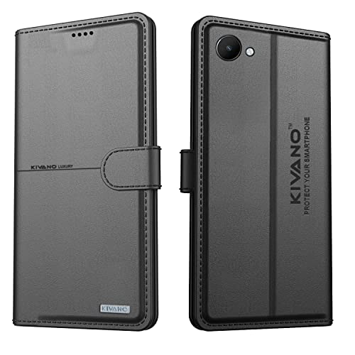 Image of KIVANO Realme C30s Professional Series Wallet Case | Luxurious Design | Premium | PU Leather Flip Case Back Cover - Black