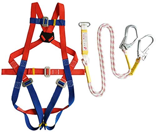 Lloow Fall protection harness, full-body harness Climbing Men And Women Adjustable protective equipment (safety rope total length 2m / 3m) FOR the construction, Aerial