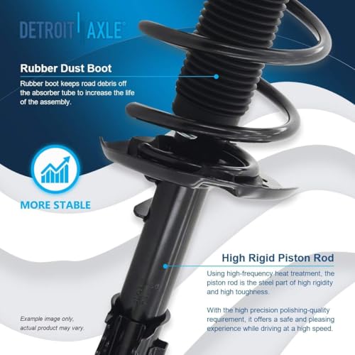 Image of Detroit Axle - 2.0L Front Struts & Loaded Knuckle Kit for 2011 Kia Optima, 2 Steering Knuckles w /Wheel Bearing Hubs Assembly 2 Struts with Coil Spring Replacement Suspension Kit