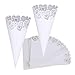 Produktbild BUONDAC 100 STK Kegel für Hochzeit Konfetti Reis Rosablätter Geburtstag Papier Kegel Taufe Konfetti Konus Tüten Deko (Weiß 100stk)