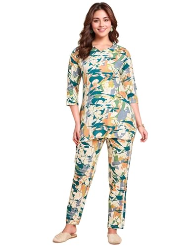 Image of RICHIK Women's Co-ord Set|Kurta Set for Women|Printed Kurta with Pant|Co-ord Set