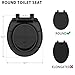 Toilet Seat Rround 16.5inch Soft Close， Toilet Lid Round PP Material Safe & Easy Clean & Quick Installation, Sturdy Accessories Never Loosen， 2 Years Support, Black…