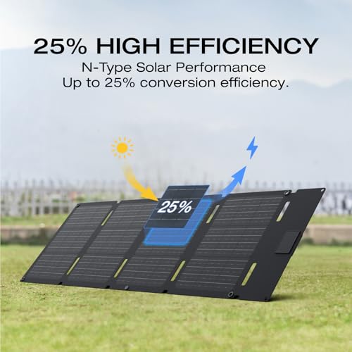 EF ECOFLOW 60W Portable & Foldable Solar Panel, 25% High-Efficiency N-Type Solar Cell, IP65 Waterproof & Dustproof, Design for Camping, Backpacks, SUVs, and Minivans - Image 2
