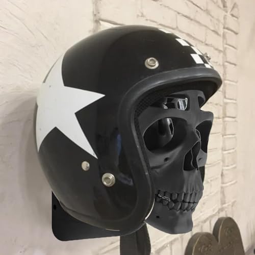 Soporte de casco de cráneo gótico colgador de pared para accesorios de moto 7