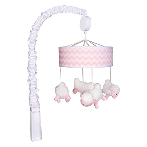 Trend Lab Pink Sky Musical Crib Mobile, Pink/White