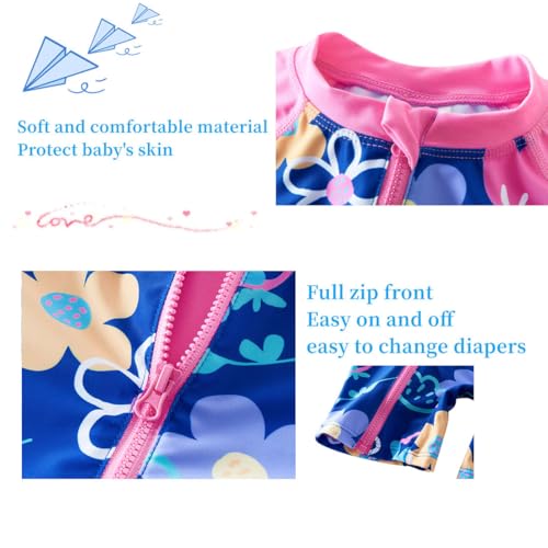 Image of UMELOK Baby Girl One Piece Swimsuit Infant Rash Guard Bathing Suit