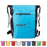 MOMAHUA 25L Bolsa Estanca,Azul Cielo Bolsa Impermeable Bolsa Seca Mochila Estanca con No Correas,2L/5L/10L/15L/20L/25L/30L Dry Bag para Camping,Pesca,Rafting,Ciclismo