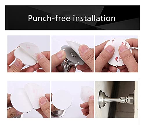 YEAPA Batente de porta batente de porta, 1 pacote de batente de porta magnética branca de aço inoxid