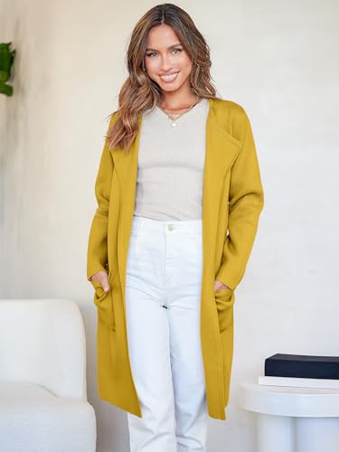 Image of ANRABESS Womens Cardigan Sweater Open Front Knit Long Coatigan Dressy Casual Jacket Coat 2026 Fall Outfits Classy Clothes