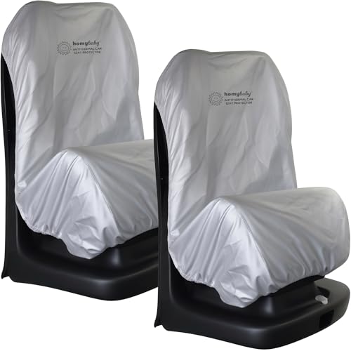 HOMYBABY® Copertura antitermica per seggiolino auto, universale, regolabile, anti UV, per auto, per gruppi 0 1 2 3 (Silver, X2)