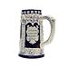 Collectible German Castle Festive Engraved Cobalt Blue Beer Stein
