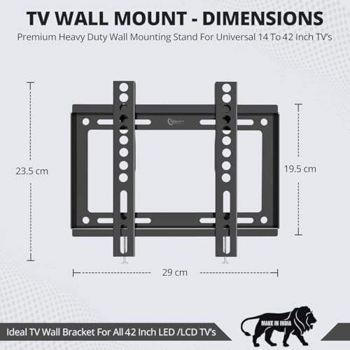 Heavy Duty TV Wall Mount Bracket for 14-42 Inches LED/HD/Smart TV�s, Universal Fixed TV Wall Mount Stand (Pack of 1) view 2