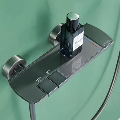 Mitigeur de bain cascade blanc et or brossé pour douche chic