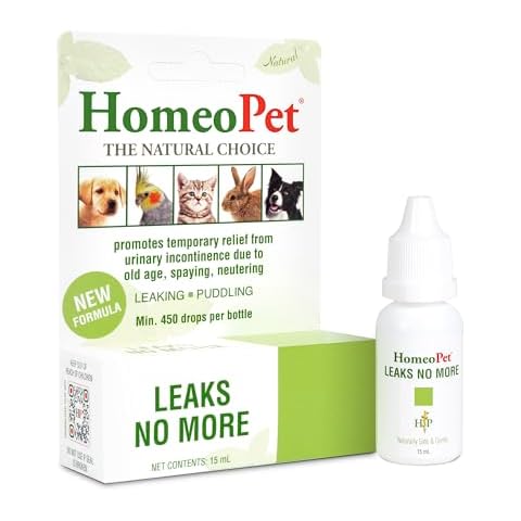 HomeoPet Leaks No More, Safe and Natural Cat and Dog Urinary Incontinence Relief, Pet Incontinence Medicine, 15 Milliliters Cover