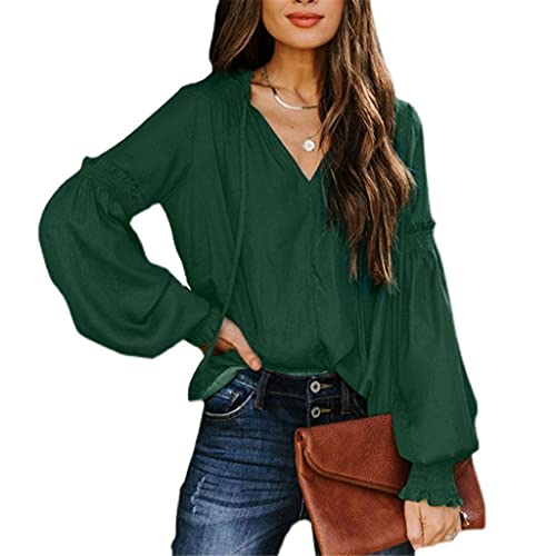 Robe d'été en V pour femme : tenue décontractée à manches longues