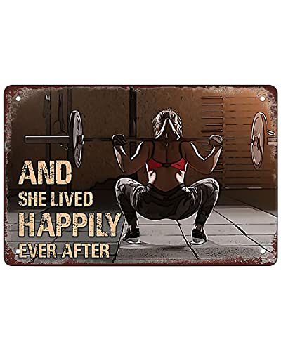 Fitness And She Lived Ever After Sign �t�@�j�[�e�B���T�C�� �o�[ �p�u �_�C�i�[ �J�t�F �Ǒ��� �z�[���f�R �A�[�g�|�X�^�[ ���g�� ���B���e�[�W 8x12�C���`
