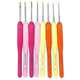 Griff: Alle unsere Häkelnadeln haben ergonomische Griffe. Sie sind leicht und einfach zu greifen, wodurch sie einfach zu manövrieren und einzustellen sind.