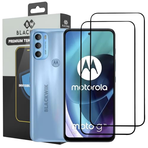 Image of Blackwik Tempered Glass for Motorola G62 /Moto G32 /Moto G73 /Moto G53 /Moto G31 /Moto G41 /Moto G71 5G / Moto G42 /Moto G14 with Edge-To-Edge Coverage|Easy Installation Kit (Black) (Pack Of 2)