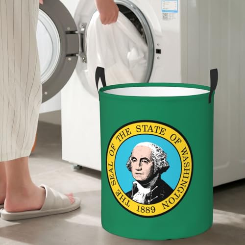 Panier à linge imprimé drapeau Washington vertical et grand volume - 8