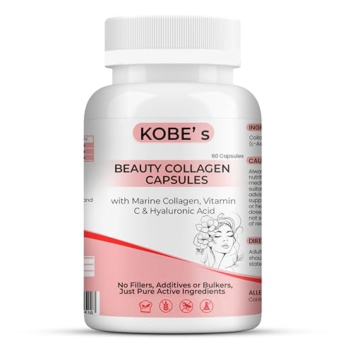 Marine Collagen Capsules with Hyaluronic Acid | No fillers, Additives or Bulkers, Pure Active Ingredients | Collagen with Hyaluronic Acid & Vitamin C for Skin, Joints and Bones - Made in UK