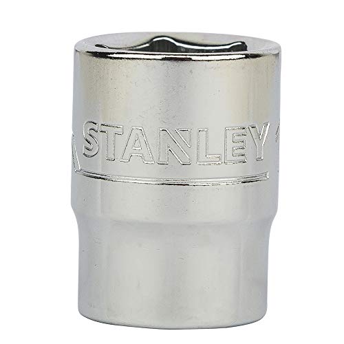Image of STANLEY STMT72922-8B 3 /8-inch 14mm Chrome Vanadium Steel 6 Point Standard Socket (Silver)