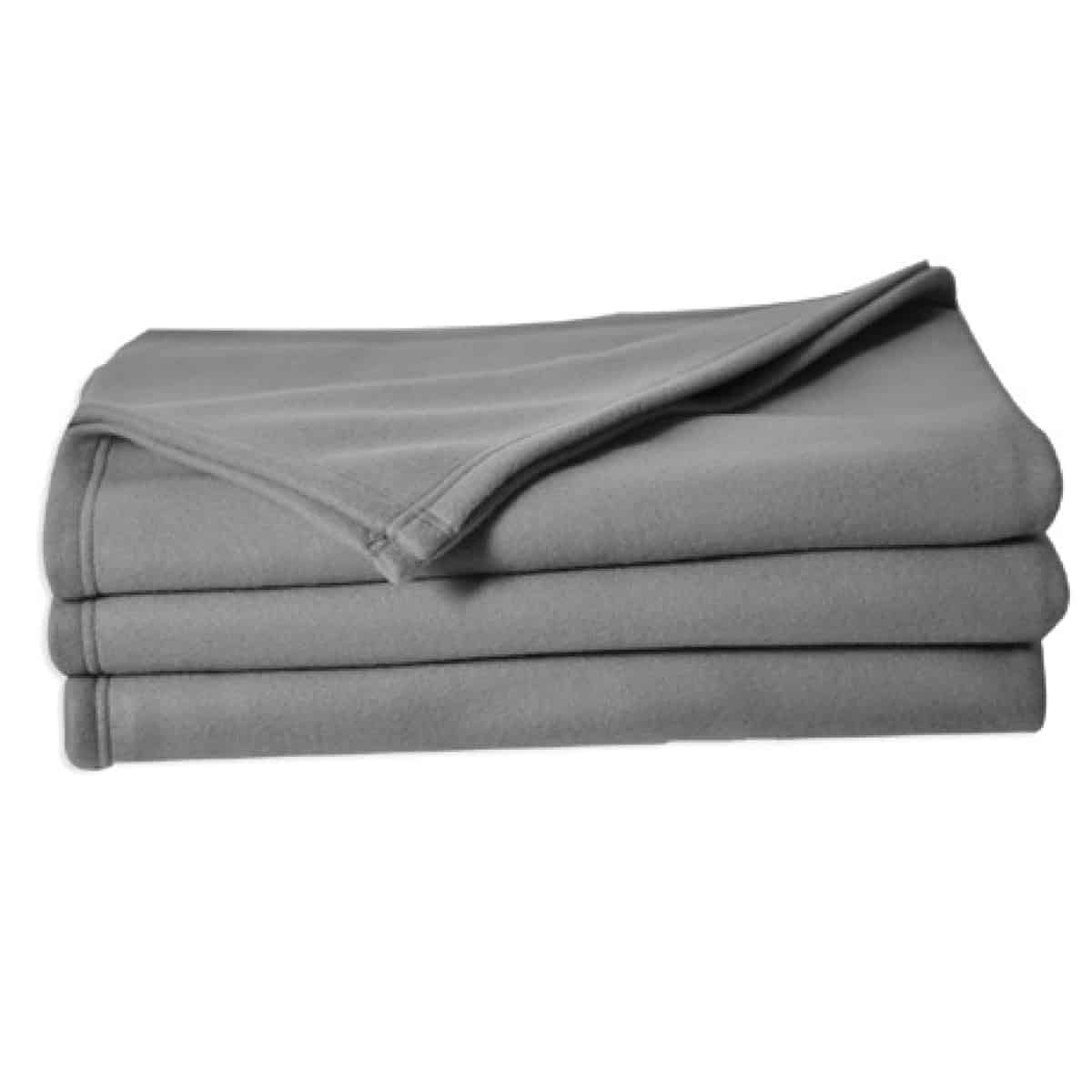 Plaid polaire anti-feu gris 220x240 cm idéal pour des soirées au coin du feu en toute sérénité