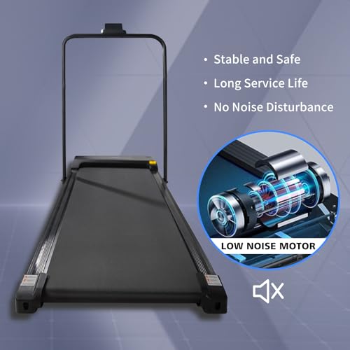 Image of Walking Pad Treadmill Under Desk 2 in 1 Folding Portable Treadmill for Home Office Walking Jogging Machine 240 lb Capacity Black