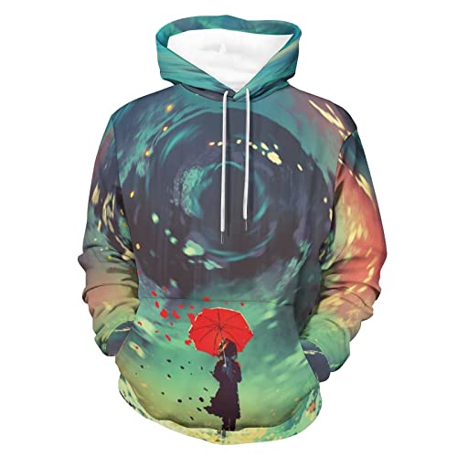 Sweatshirt impression 3D finitions soignées, hoodie unisexe manches longues S