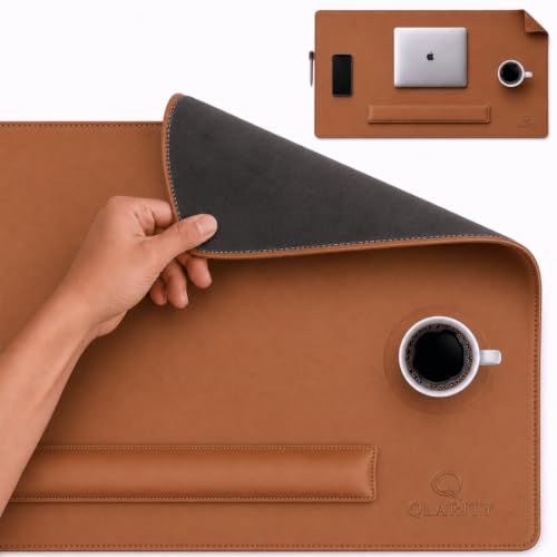 Qlarity Covers Buffalo Leather Desk Mat XXL 85 x 45 cm Office Des...
