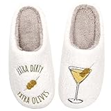 Espresso Martini Slippers For Women Men Adult Coffee Wine Glass Slippers Indoor Soft Warm Cotton Bedroom Slipper House Memory Foam Cozy Plush Winter Home Shoes Espresso Martini Gifts Extra Dirty 41