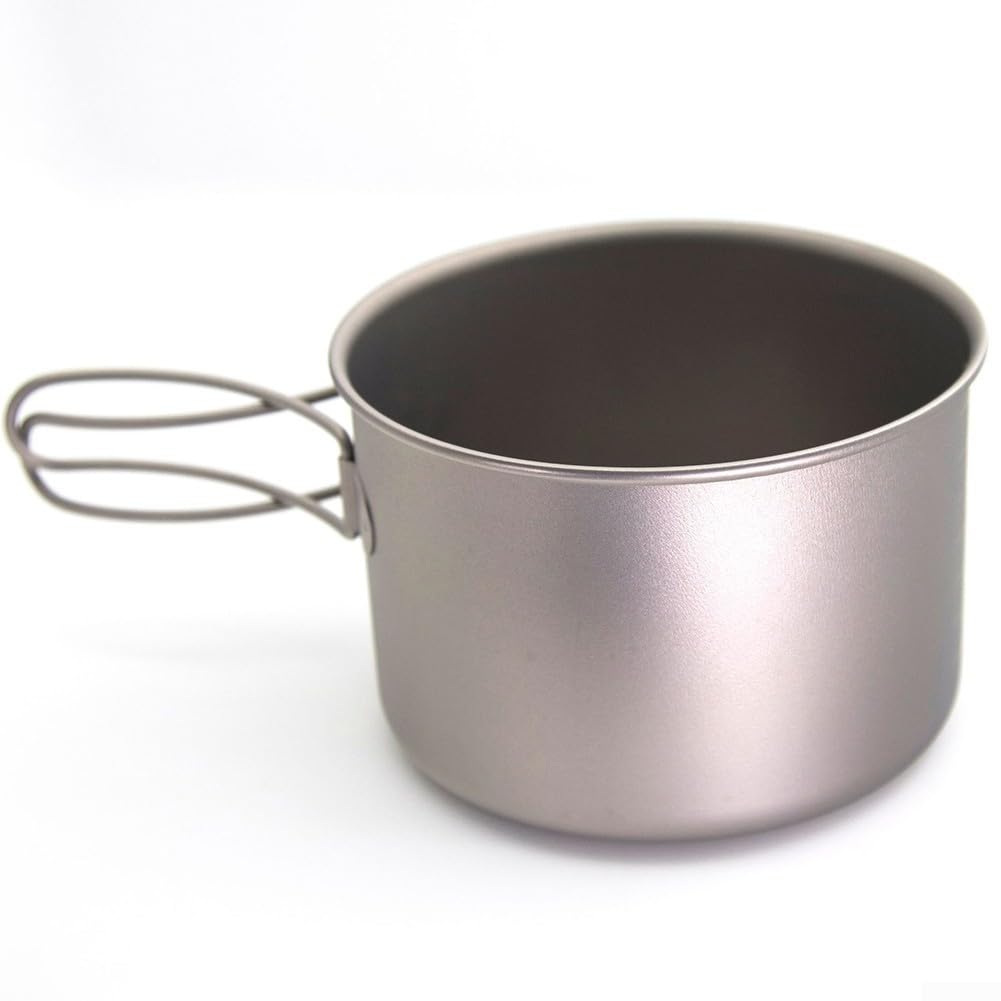 Honseadek Pure Ti Kochgeschirr, Titan-Camping-Sets, ultraleichte Rucksackausrüstung, Outdoor-Kochutensilien, tragbarer Topfpfannenbecher, Wanderküchenwerkzeug, leichtes Chaos Kit