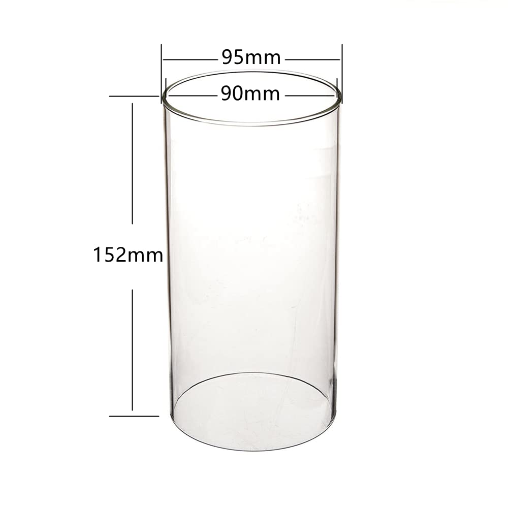 Bougeoir cylindrique en verre ouragan 9,5 x 15,2 cm pour centre de table décoration mariage