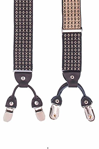 Image of The Tie Hub Suspenders for Men | Slim Clip-On Y-Back Elastic Braces | Adjustable 1.25 Inch | Formal Wedding Office