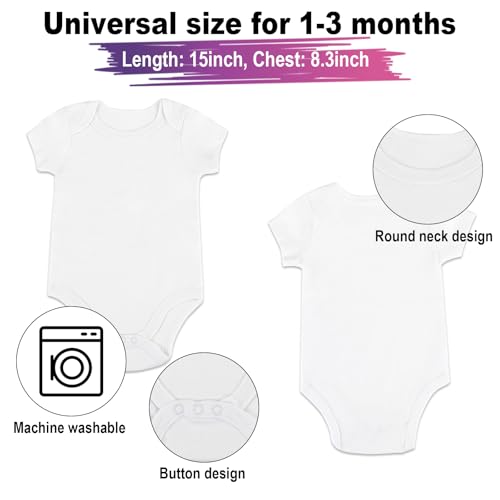 GOLDGE Dazzle at Baby Showers with a 37-Piece DIY Bib and Bodysuit Decorating Kit: 8 Bodysuits, 8 Bibs, 6 Stencils, 14 Markers, 1 Wooden Baby Shower Game Sign (8 Bodysuits, 8 Bibs)2
