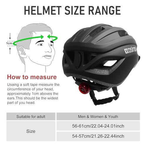 Ckorison Bike Helmet Adult Men Women Bicycle Helmet With Light Detachable Visor Lightweight Mountain Road Bike Helmet Adjustable Size Cycling Helmet thumb #5