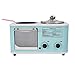 FSYSM Station 3-in-1 Deluxe Colazione, Rosa Colazione Stazione Tostapane con Il temporizzatore, Piastra, Medium (Color : Blue)