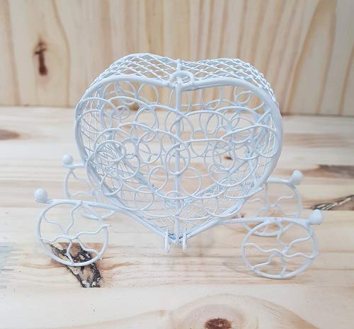 Boite à dragée en forme de carrosse à cœur en fer forgé X12