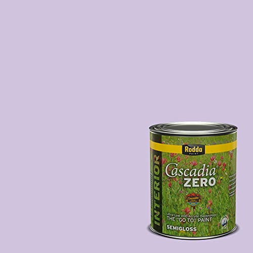 Rodda Paint CASCADIA ZERO Interior Semi-Gloss Paint & Primer in One, Quart, Lavender Bliss