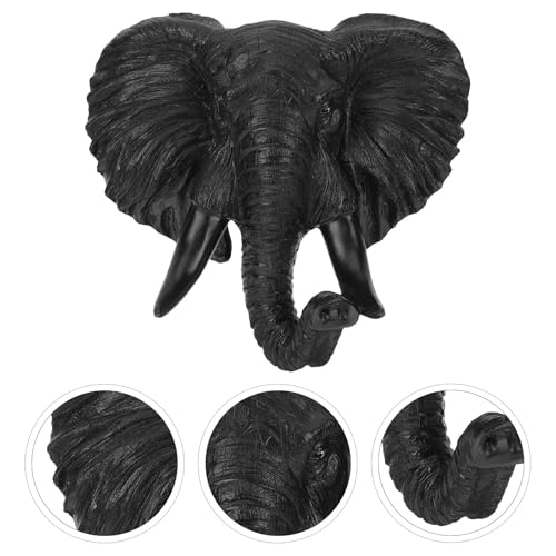 Tête de loup suspendre résine noire statuette murale design