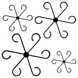 Guokoo 4 Pcs Plant Stem Support Reusable Plant Growth Accessories, Different Sizes Climbing Plant Stakes for Indoor Plants to Decorative (Black)