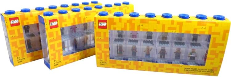 Room Copenhagen Minifigure Display Case (Large 3 Pack Bright Blue)