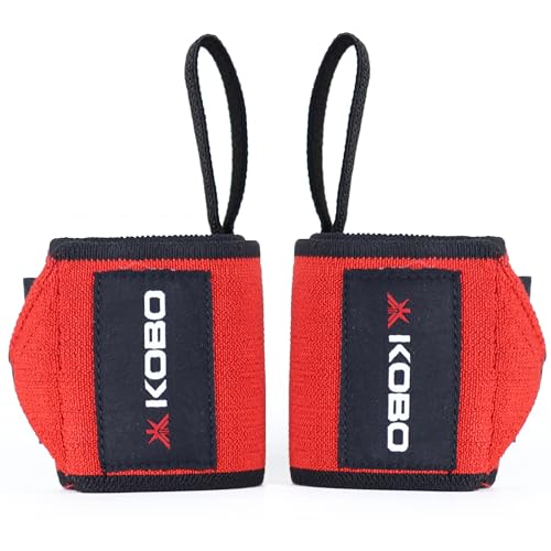 Kobo Cotton Wrist Band Stiff/Flexi for Men & Women, Wrist Supporter for Gym Wrist Wrap/Straps Gym Accessories for Men for Hand Grip & Wrist Support While Workout & Muscle Relaxation (1 Pair)