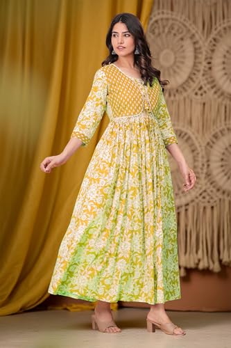 Image of Dhruvi Women's Rayon Anarkali Maternity Dress & Feeding Kurti with Zippers