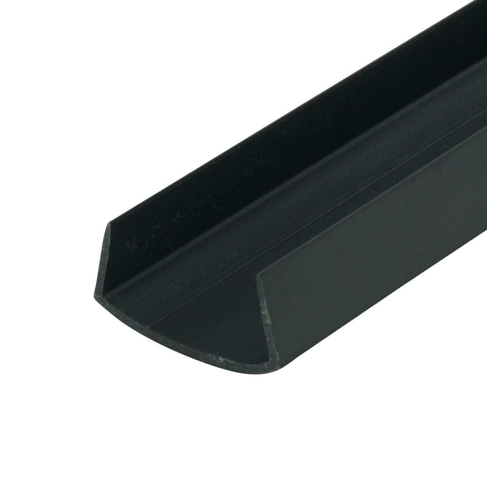 OUTWATERPlastics Black 1" Styrene Plastic U-Channel/C-Channel 36 Inch Lengths (Pack of 4)